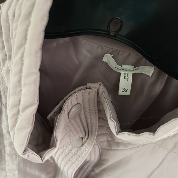 Womens Plus Size Maurice’s Quilted Button Up Jacket, Mauve, 3X Spring - Picture 3 of 10